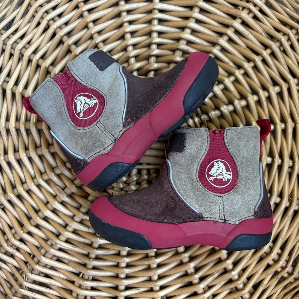 CROCS Toddler Suede Zip Up Dawson Boots Size 9C